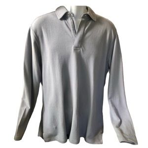 Tommy Bahama Men’s 1/4 zip down~silver gray waffle weaved knit~ oversized med